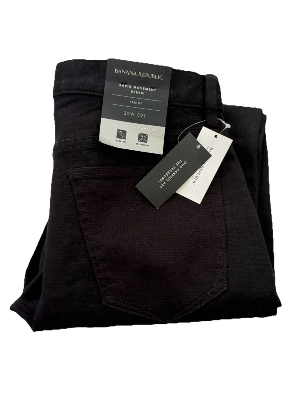 Banana Republic Skinny Black Rapid Movement Denim 32x32